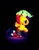 Tokidoki Mermicorno Neon Reef figure Bright Aqua Algae glowing neon green and blue with coral reef details.