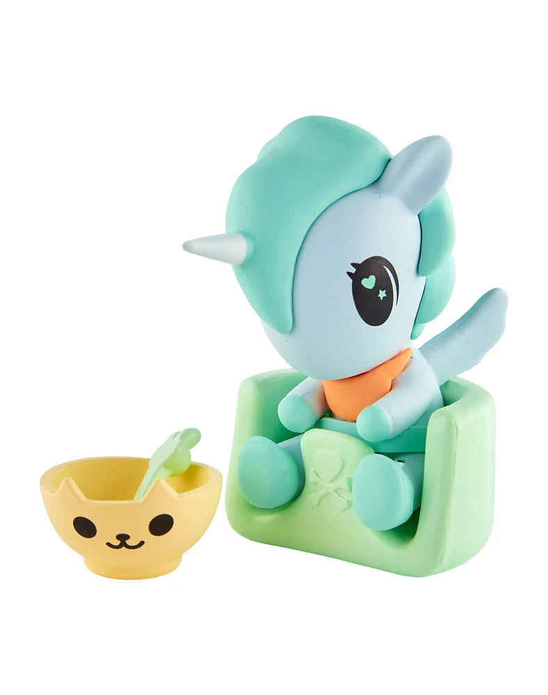 tokidoki Baby Unicorno Brekkie Baby figure in high chair with breakfast bowl