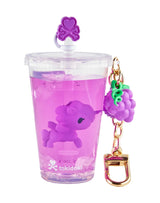 tokidoki Beverage Besties Grape Soda Unicorno keychain with purple drink and grape charm