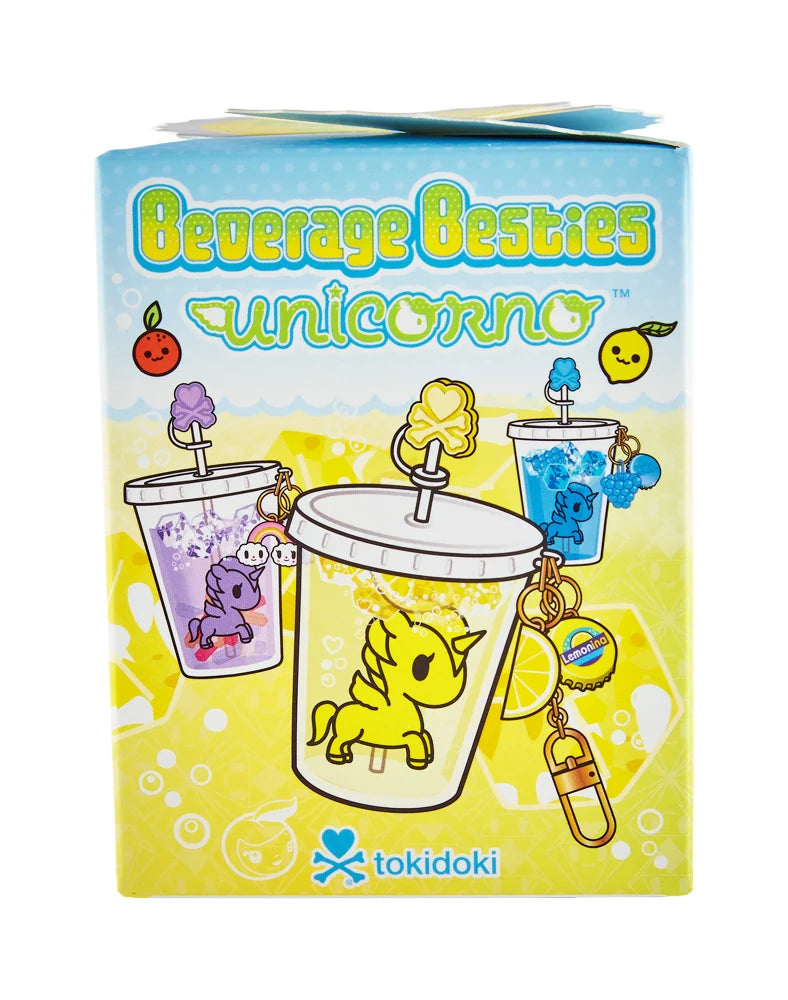 tokidoki Beverage Besties Unicorno blind box packaging with colorful drink cup artwork