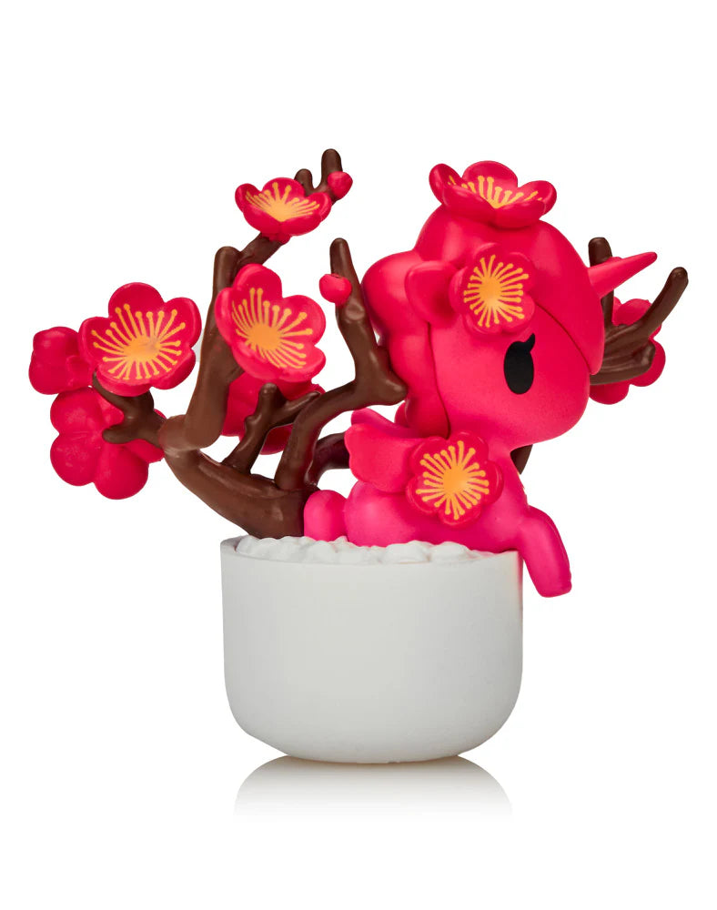 Tokidoki Botanical Harmony Unicorno leafy plant figure in blue marbled pot