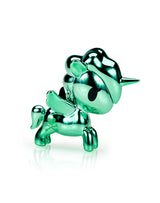 Teal Chrome Unicorno Lite collectible art toy from tokidoki blind box
