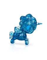 Blue translucent Unicorno Lite Shimmer Glitter figure with sparkling glitter accents