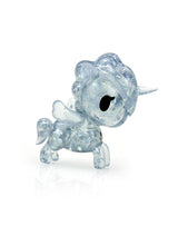 Clear translucent Unicorno Lite Shimmer Glitter figure with holographic glitter