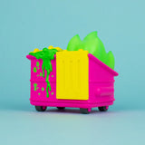 Back view of Chemical Pink Edition Dumpster Fire vinyl collectible