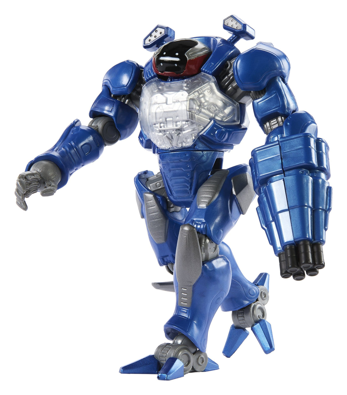 Side angle view of Roboto 2026 Movie action figure featuring robotic armor details