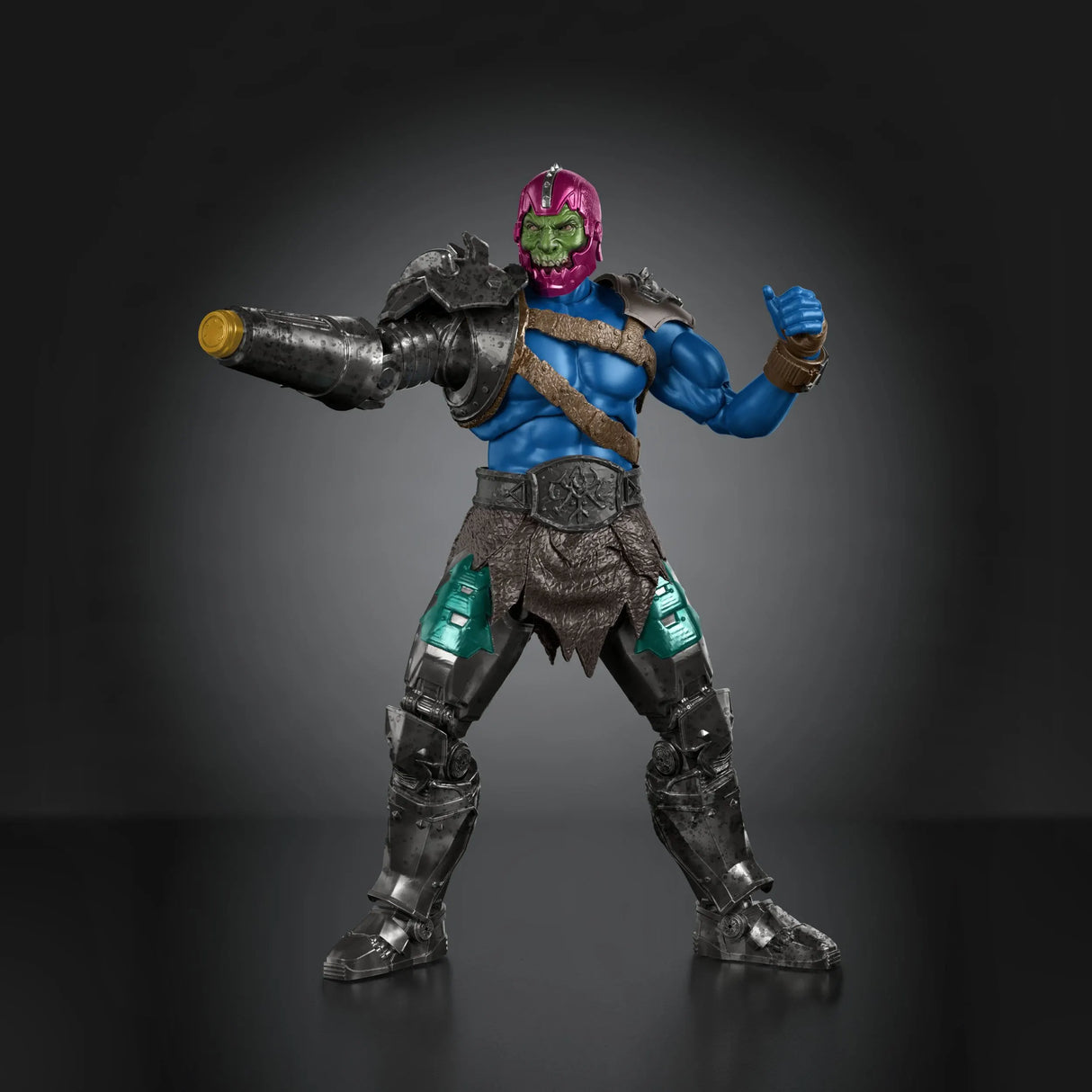 Trap Jaw action figure in battle-ready pose showcasing cybernetic armor details