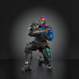 Trap Jaw Masters of the Universe villain figure posed for combat with hook arm raised