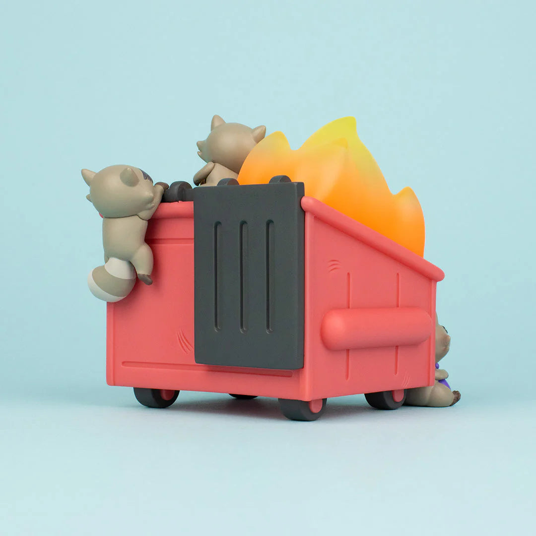 100% Soft Trash Panda Dumpster Fire vinyl figure