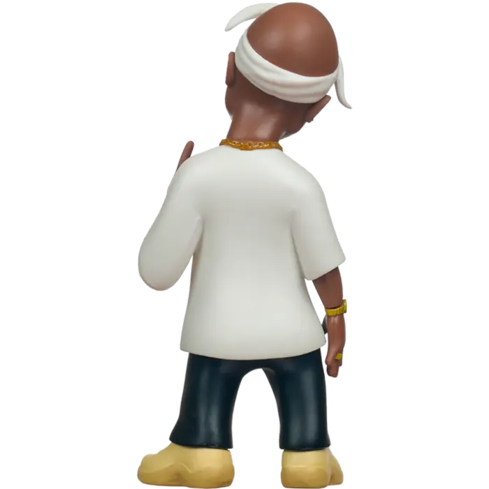 Tupac Shakur Minix figure back view highlighting clothing details