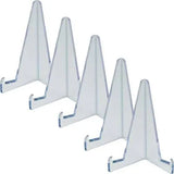 Five Ultra Pro clear card holder stands for trading card display
