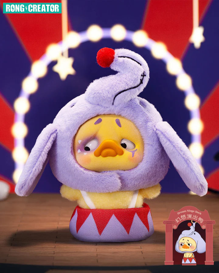 Upset Duck plush keychain elephant costume from Crazy Circus blind box.
