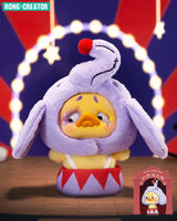 Upset Duck plush keychain elephant costume from Crazy Circus blind box.