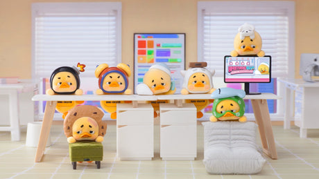 Upset Duck Status Display Duck Blind Box vinyl figures collection lineup with multiple mood designs