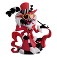 Valentino Youtooz vinyl figure Hazbin Hotel front view with heart-shaped glasses and red coat