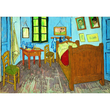 Van Gogh Bedroom in Arles puzzle box by Clementoni featuring 1000 pieces and poster.
