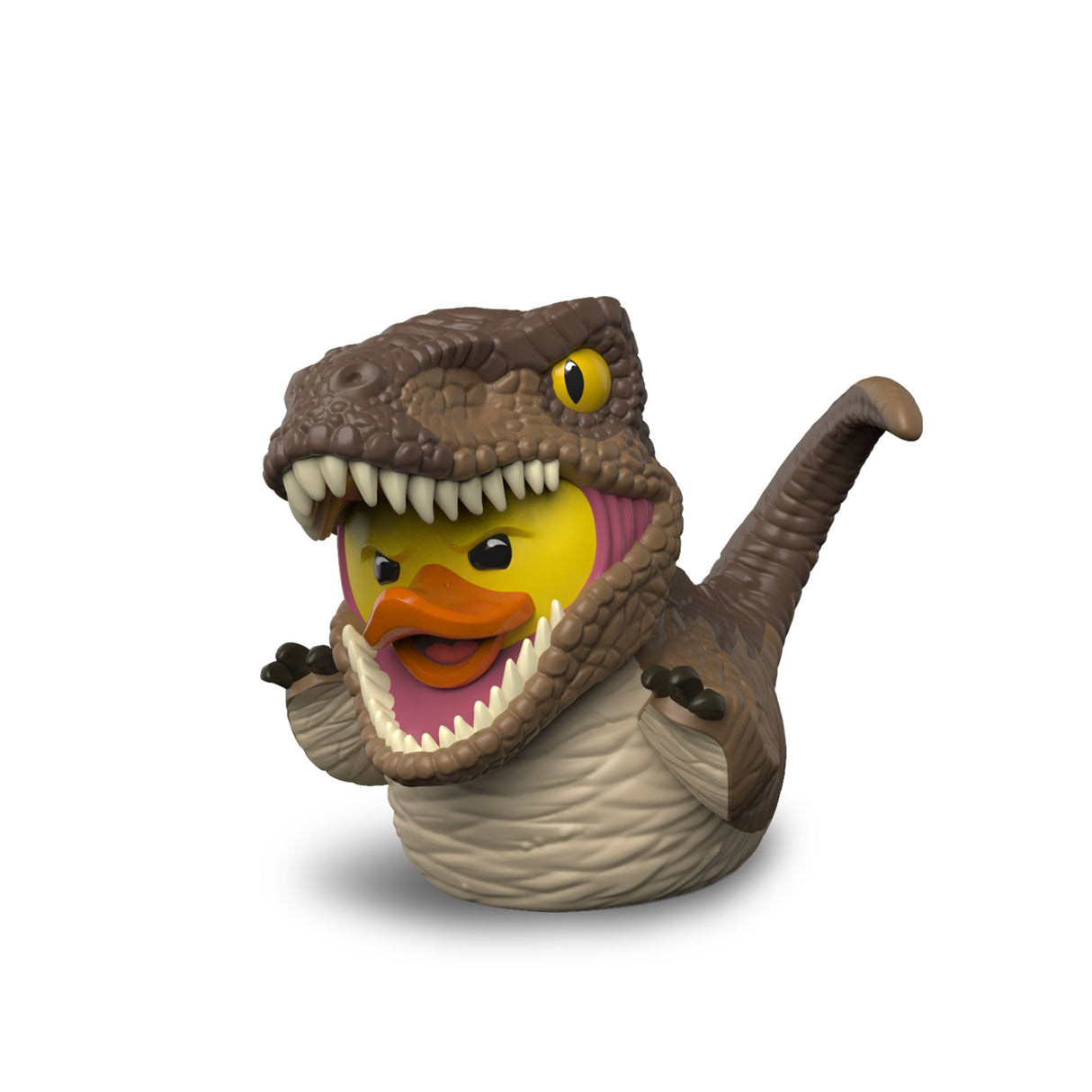 Front angled view of Velociraptor Mini TUBBZ duck figure