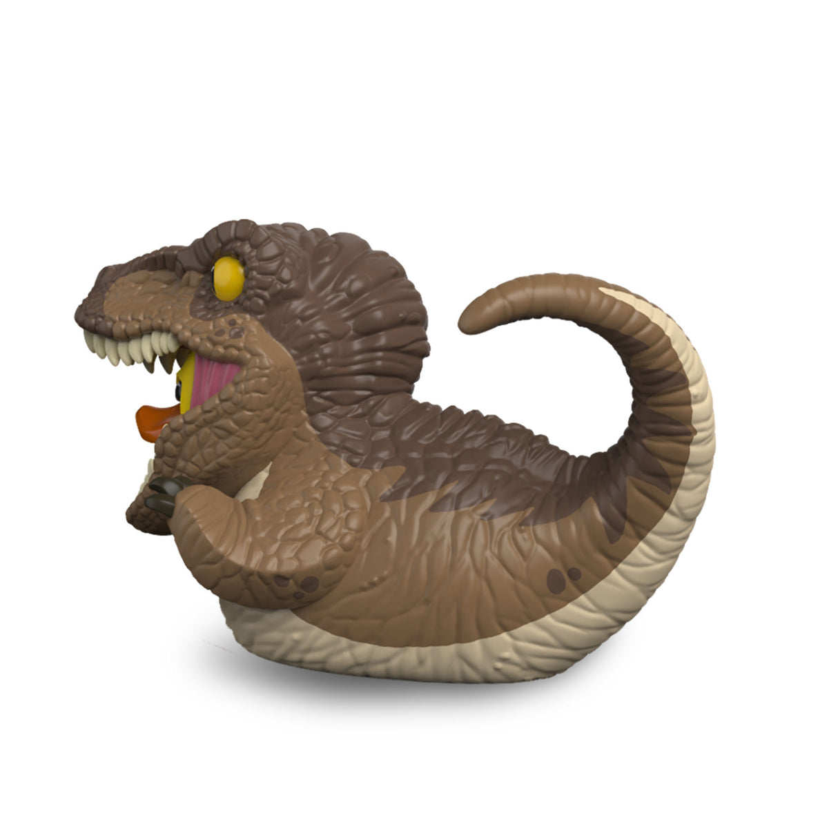 Side profile of Velociraptor Mini TUBBZ showing detailed scales and tail