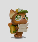 widdle baby explorer cat with map figure collectible