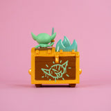 wizard of barge dumpster fire vinyl figure rear view