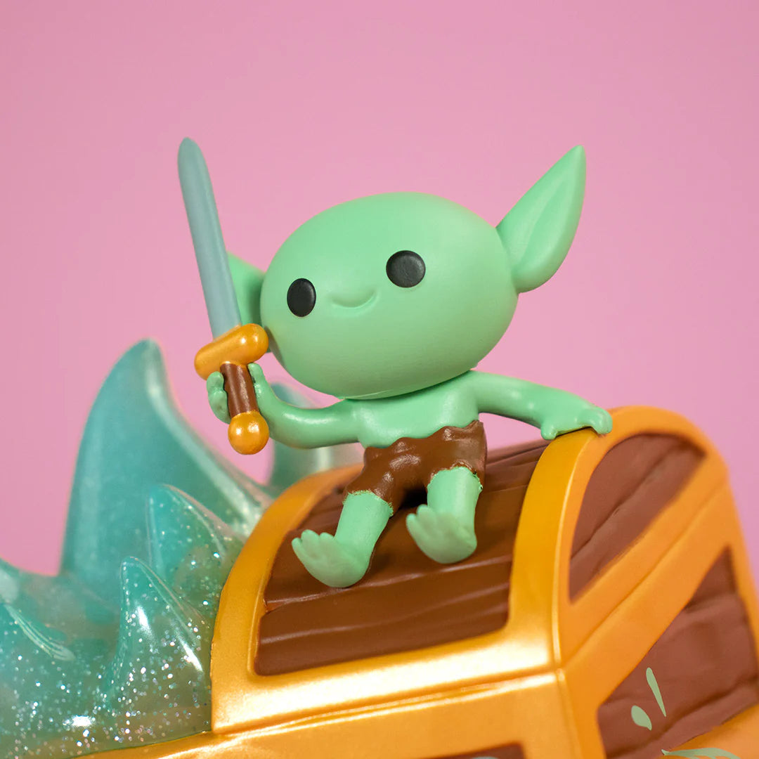 wizard of barge dumpster fire vinyl figure close up goblin face