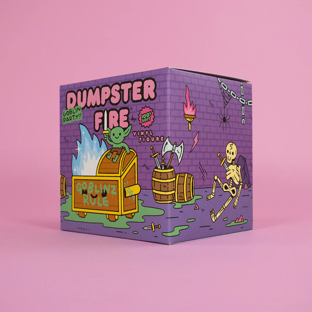 wizard of barge dumpster fire vinyl figure box