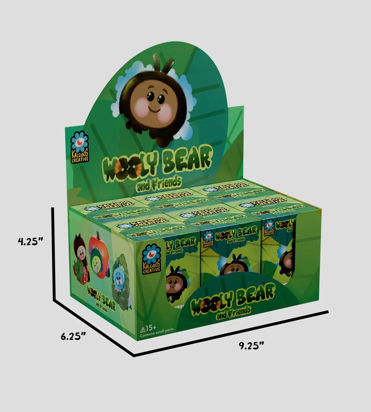 Wooly Bear and Friends full blind box display containing six mystery boxes
