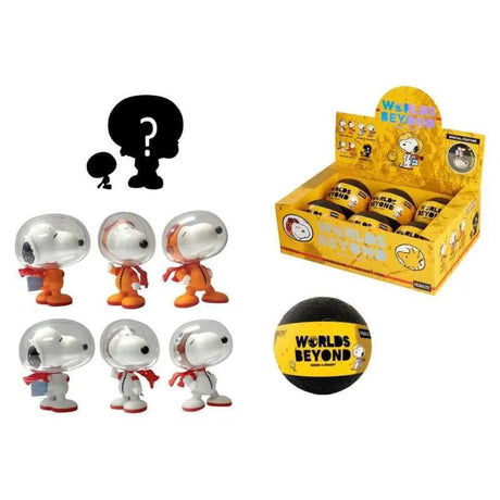 Worlds Beyond Snoopy blind capsule display box and mystery capsule ball