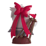 Back of Hazbin Hotel Vaggie figure showing hair, spear handle, and decorative base