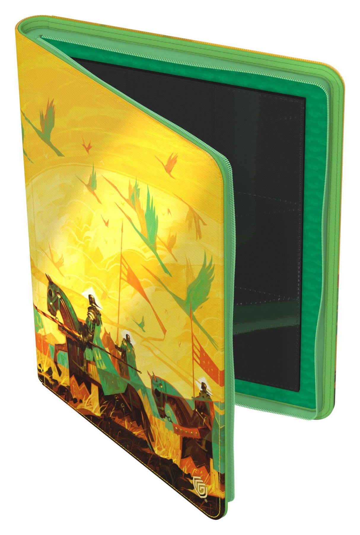 Ultimate Guard Zipfolio 360 binder open angle showing spine