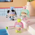 zZoton Bubble Bath Series Baby figures featuring bunny and puppy themed translucent bath costumes