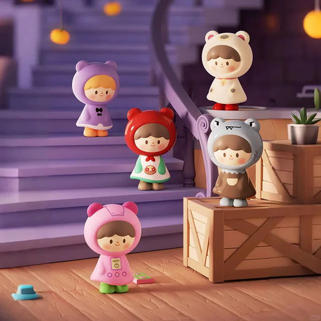 zZoton Joy In A Twist UliUli figures featuring fantasy and animal-themed characters on a staircase display