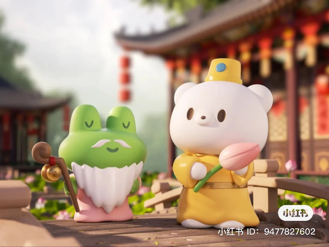 Bless and prosperity themed frog and bear companion figures from the zZoton New Year collection
