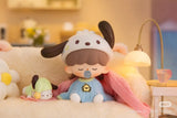 Pochacco-themed zZoton figure sleeping peacefully under a blanket before bedtime