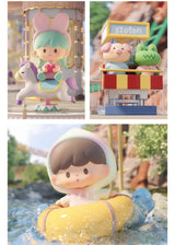 Merry-Go-Round, Drop Tower and Log Flume zZoton Treasure Land amusement park figures