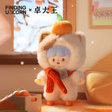 Tangerine Cat themed Winter's Small Joys plush figure with orange scarf and fruit detail