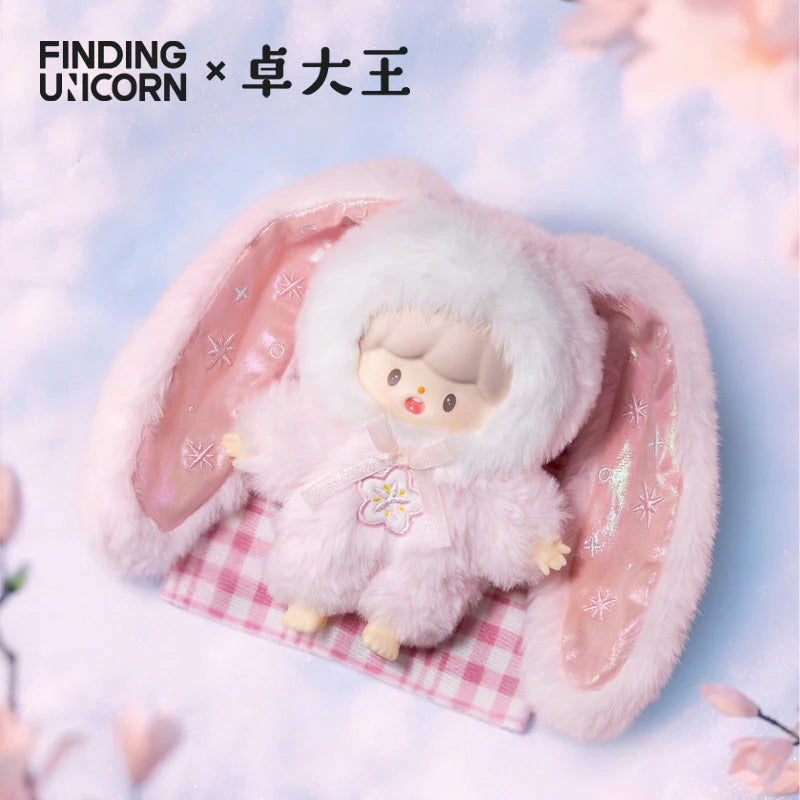 Secret pink bunny themed Winter's Small Joys plush figure with oversized fluffy ears