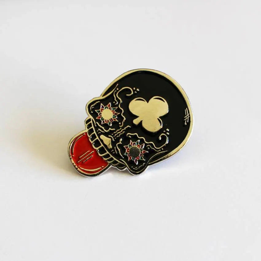 Calavera Suave Pin (Black) (Soft Enamel) by Creamlab