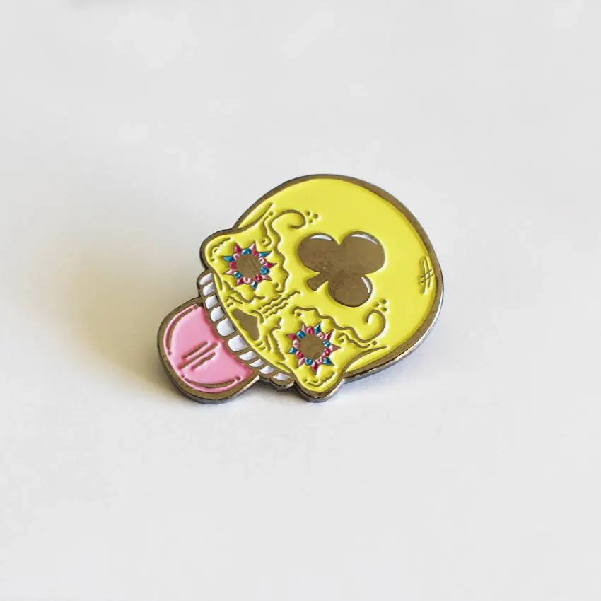 Calavera Suave Pin (Yellow) (Soft Enamel) by Creamlab