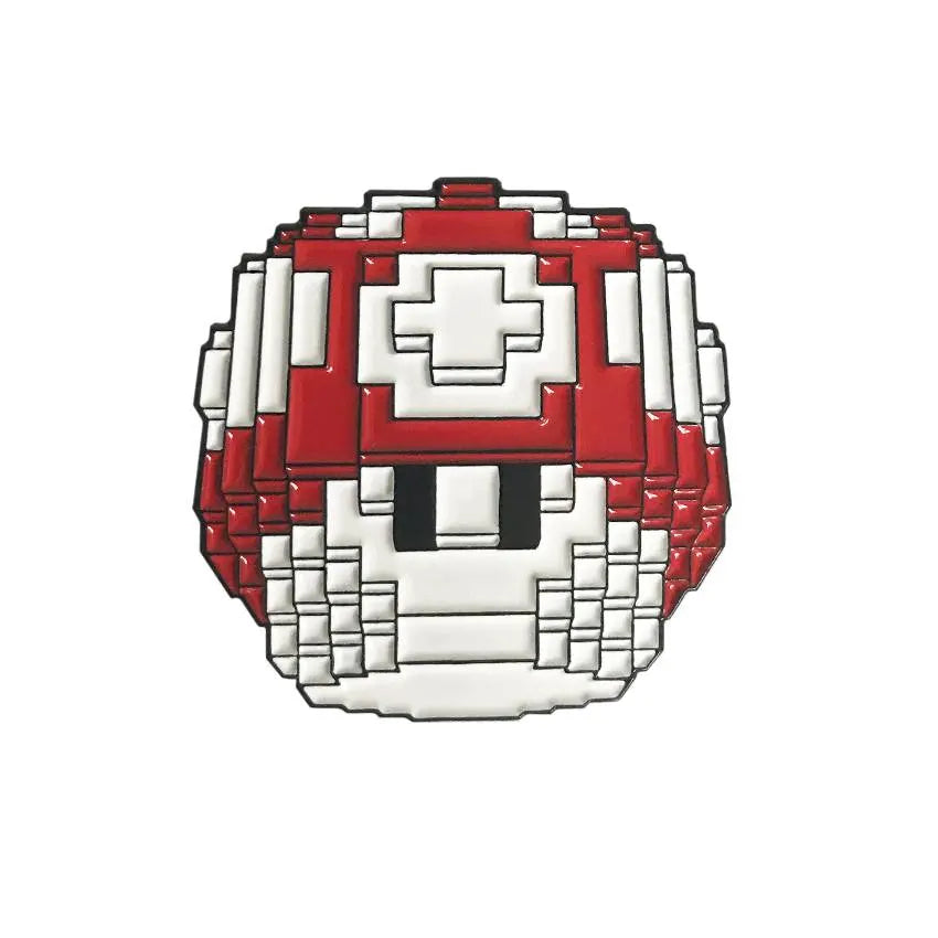 Mushroom Pin (Red) (Soft Enamel) by Vuitbits