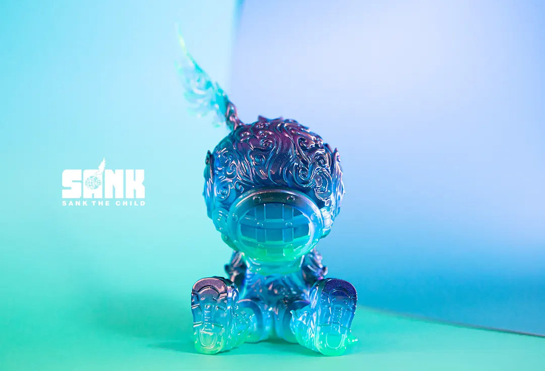 Front view of Streamfire Blue Flame designer figure by Sank Toys