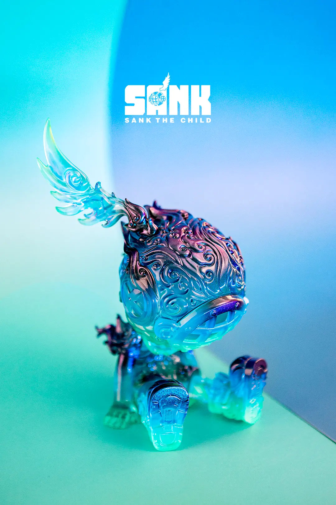 Luxury vinyl collectible with translucent sculpt and feather tip