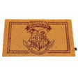 Harry Potter doormat with Hogwarts crest and “Welcome to Hogwarts” text