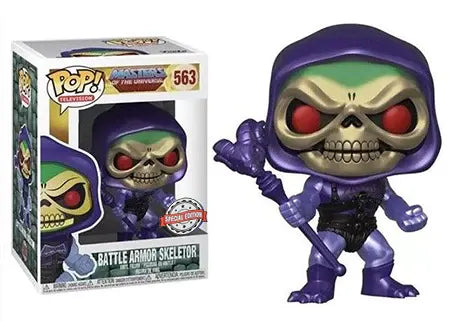 Metallic Battle Armor Skeletor Funko Pop #563 with special edition sticker
